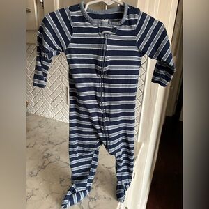 Striped Navy and White Kids One Piece
